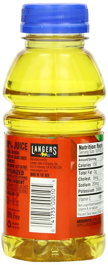 Langers 100% Juice Apple 10 Fl Oz (Pack of 12)