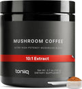 Mushroom Coffee - Ultra High Potency 10:1 Concentrated Extract - Colombian Sourced Beans with 10 Mushroom Blend Lion's Mane &amp Cordyceps - Rich &amp Functional Coffee Alternative - Third-Party La