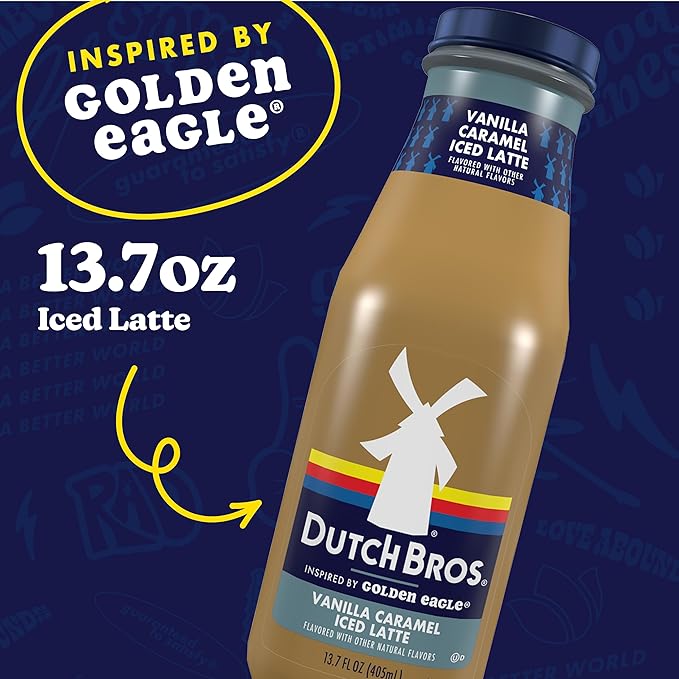 Dutch Bros® Vanilla Caramel Iced Latte Inspired by Golden Eagle® 12-13.7 Fl Oz Bottles