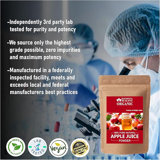 Blessfull Healing Organic Apple Juice Powder 100% Pure Natural 300 Gram / 10.58 oz
