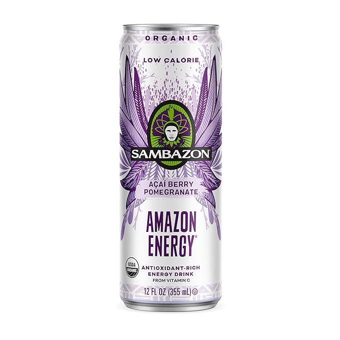 Sambazon Amazon Energy Drink Low Calorie Acai Berry and Pomegranate 12 Fl Oz (Pack of 12)