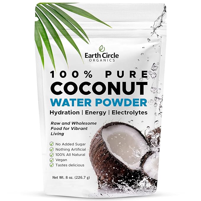 Coconut Water Powder (8oz) with Chlorella Supplement Bundle – Vegan Hydration &amp Wellness Support No Additives