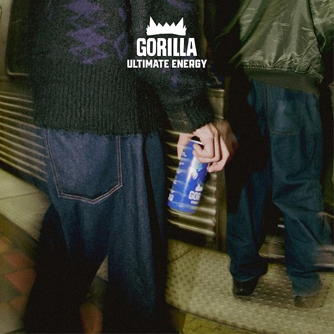 Gorilla Energy Original &amp Watermelon Melon Energy Drink 200mg Natural Caffeine Real Fruit Juice Squeezed &amp Concentrated No Added Sugar and No Artificial Colors 24 Cans