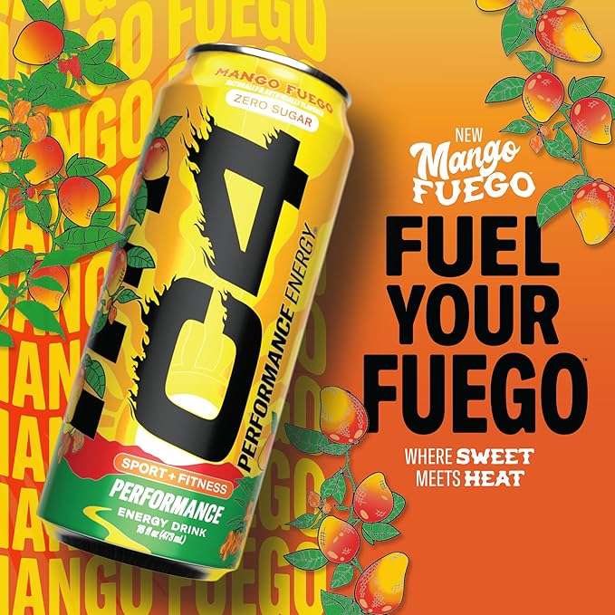 Cellucor C4 Performance Energy Drink - Mango Fuego 16 Fl Oz Can