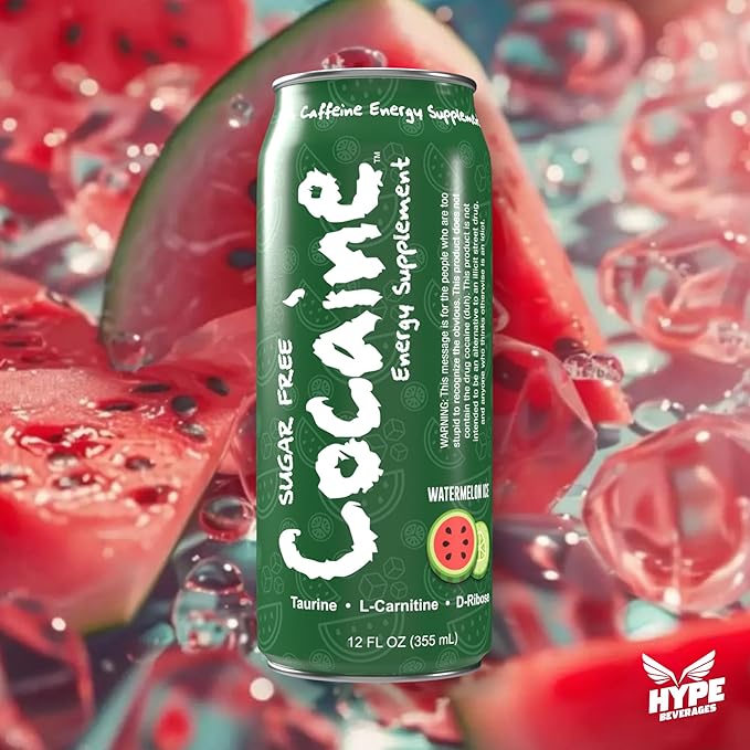 Hype Beverages Official Pre Workout Sugar Free Watermelon Energy Drink - 280mg Caffeine 750mg Taurine 50mg L-Carnitine Vitamin C B6 B12 - Healthy Energy Drinks Natural Flavor - 12 Fl Oz (Pack of