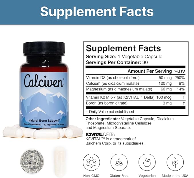 Natural Bone Support Supplement - Non-GMO Gluten-Free