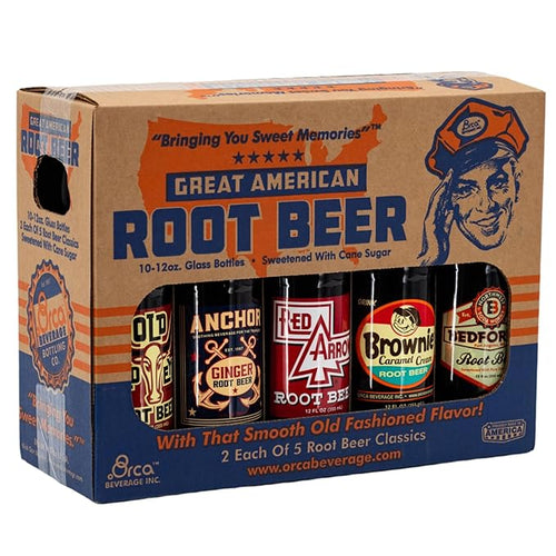 (Gift Box) Great American Root Beers 10 Pack (2 each 5 brands)