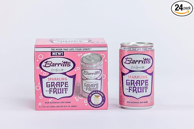 Barritt's Mixers - Sparkling Grapefruit Soda Non-Alcoholic Soda Cocktail Mixer 7.5 fl oz Cans 24 Pack Mini
