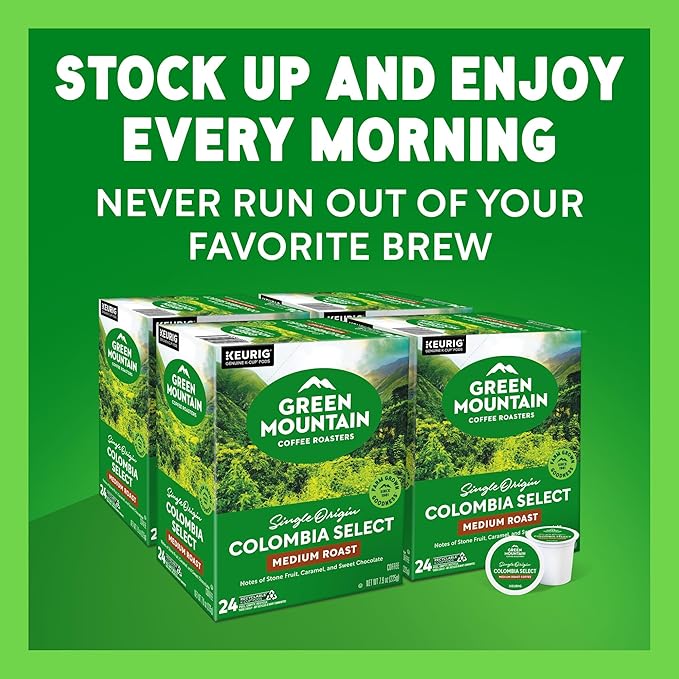 Green Mountain Coffee Roasters Colombia Select Coffee Keurig Single-Serve K-Cup Pods Medium Roast Coffee 96 Count