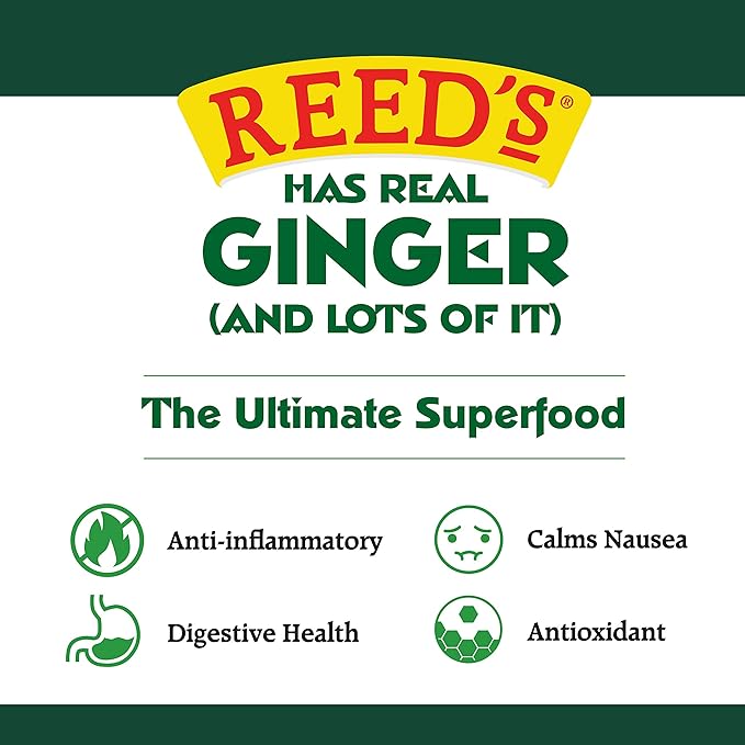 Reed's Zero Sugar Real Ginger Ale Natural Ginger Ale Made with Real Ginger (24pk- 12oz Slim Cans)