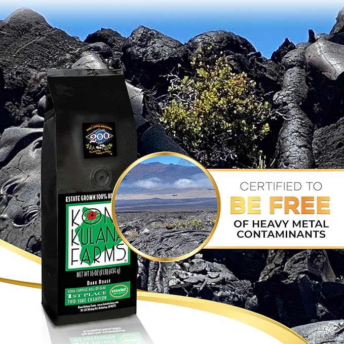 Kona Coffee Whole Bean – 100% Hawaiian Kona Coffee Beans Single Origin Dark Roast Fresh Roasted Whole Bean for Drip French Press &amp Espresso Kona Kulana Farms – 16oz