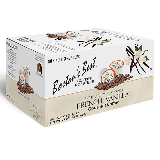 Boston’s Best - French Vanilla Medium Roast Gourmet Delicious Flavored Coffee Compatible with Keurig Coffee Maker 1 Count (80 Single Serve Cups)