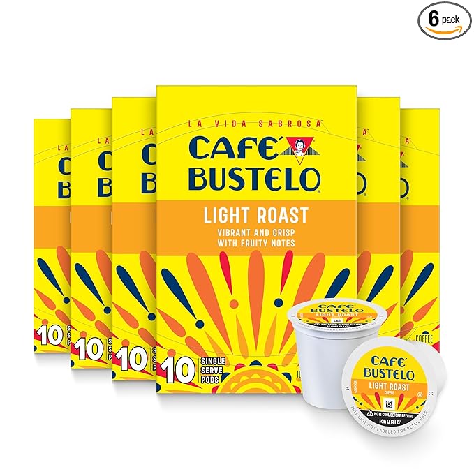 Café Bustelo Light Roast Single Serve Coffee Pods 10 Count (Pack of 6)