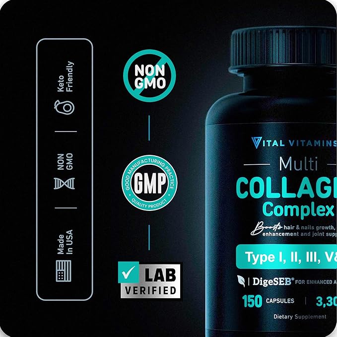 Vital Vitamins Multi Collagen Capsules + Chlorophyll Complex Capsules