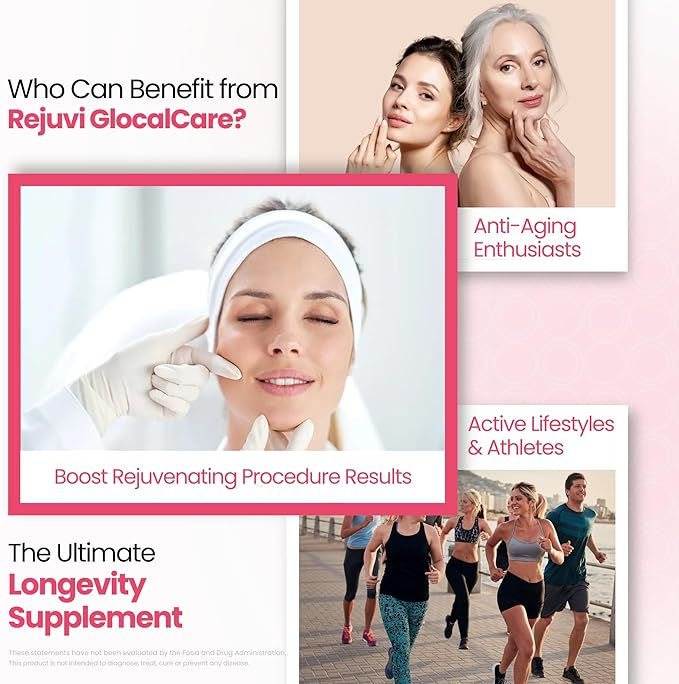 GlocalCare Rejuvi Collagen Booster – 300mg Ovoderm Vegetarian Collagen for Skin Elasticity Firmness &amp Joint Support – Biotin Grape Seed Extract CoQ10 - (30 Capsules)