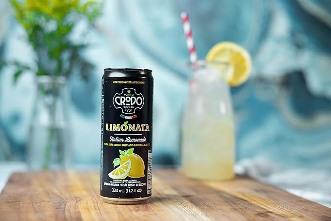 Fonti Di Crodo Limonata Italian Sparkling Lemonade 11.2 Oz. Cans (Pack of 24)