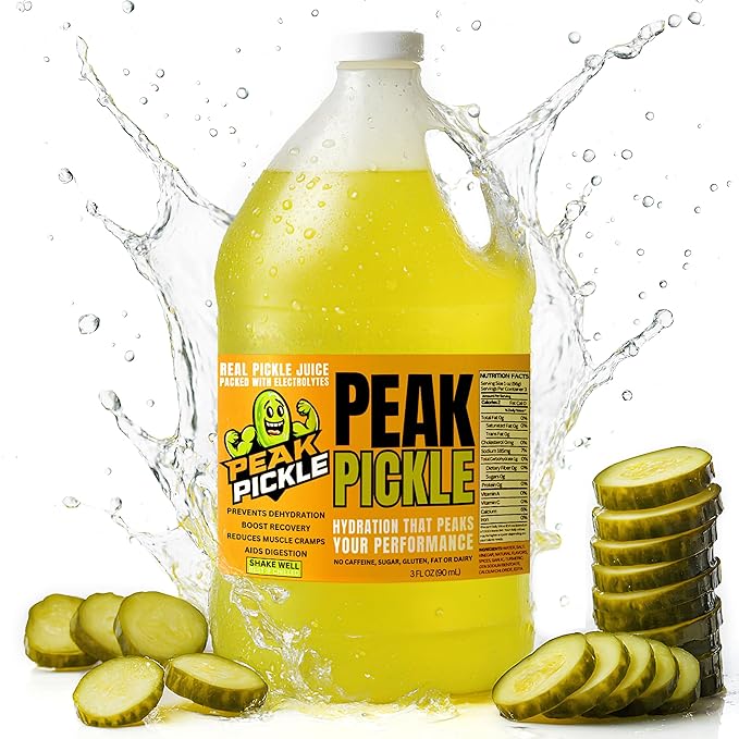 Peak Pickle Dill Pickle Juice - 1 Gallon Sports Drink For Leg Cramps- Pickle Juice Gallon for Muscle Cramp Relief