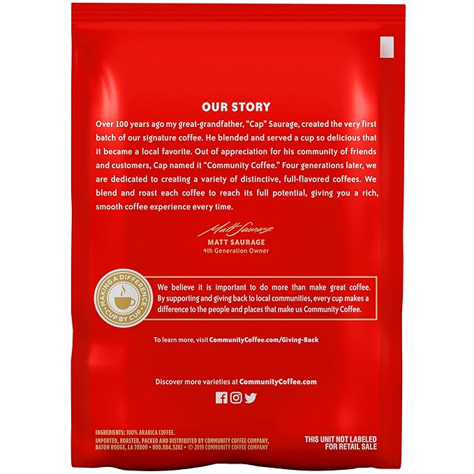 Community Coffee French Roast Dark Roast Pre-Measured Coffee Packs 3.0 Ounce Each (Box of 20)
