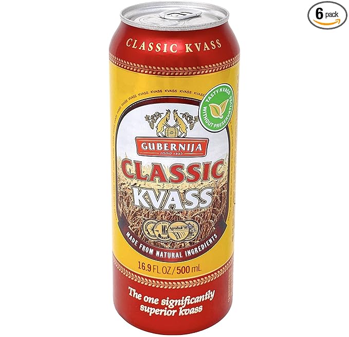 Gubernija Classic Kvass 16.9 fl oz ~ 500 ml Pack of 6 Cans