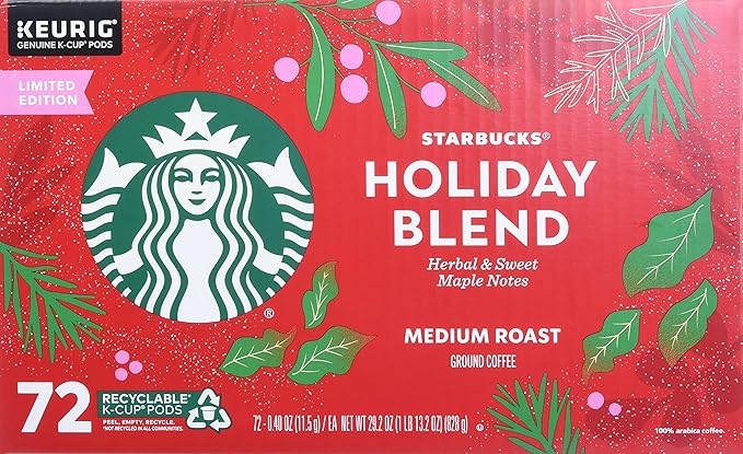 Starbucks Holiday Blend Medium Roast Coffee 72/ 0.40 Oz Net Wt 29.2 Oz ()