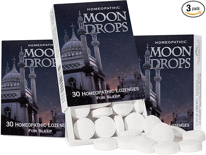 Moon Drops Sleep Aid Lozenges (3 Pack) | Homeopathic Vanilla Flavor Supplement Non-Habit Forming Vegan Gluten-Free Sleep Support Including Coffea Cruda 12X