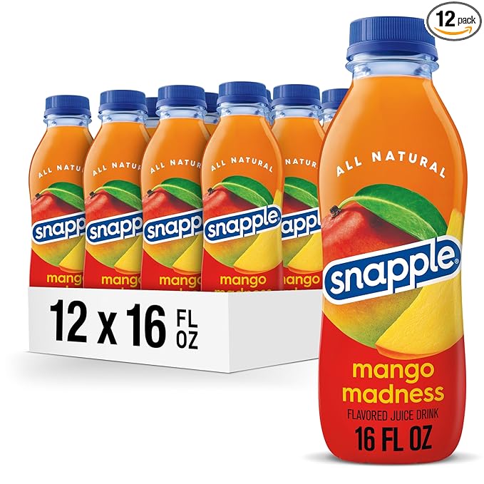 Snapple Mango Madness Flavored Juice Drink 16 fl oz recycled plastic bottle Pack of 12