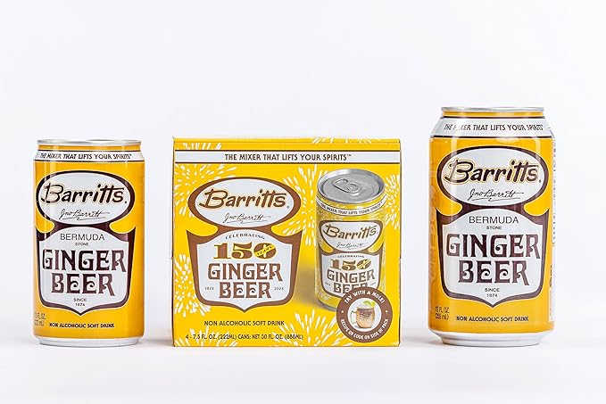 Barritt's Mixers - Ginger Beer Original Ginger Beer Non-Alcoholic Soda Cocktail Mixer 7.5 fl oz Cans 24 Pack Mini