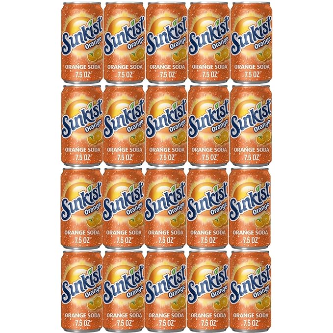 Mini Soda Cans Orange Flavors | (Pack of 20) | Flavor Soda Variety Pack | Soft Drink Assortment of Beverages | The Beverage Care Package of Mix Pop | Home &amp Office Fridge Restock Kit | 7.5 oz. Can