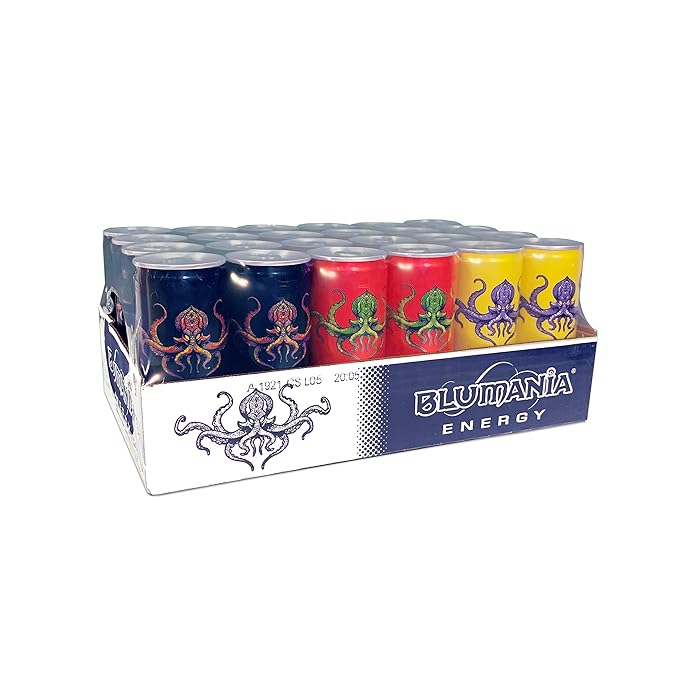 BLUMANIA ENERGY – TRIO 8.4 Oz (Pack of 24) Flavor Assortment Case (3 flavors) No Jitters No Preservatives