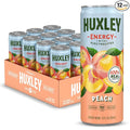 Huxley Superfruit Energy Drink Peach 90mg Natural Caffeine Electrolytes for Hydration 100% Real Ingredients 5g Organic Cane Sugar No Artificial Sweeteners or Flavors L-theanine for Sustained En