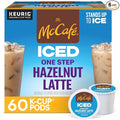 McCafe ICED One Step Hazelnut Latte Keurig Single Serve K-Cup Pods 60 Count (6 Packs of 10)