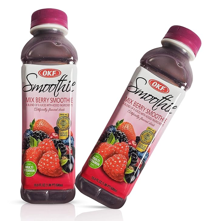 OKF Smoothie Multi Vitamin Premium New Drink 16.9 Fluid Ounce (Mix berry Smoothie 12 Pack)