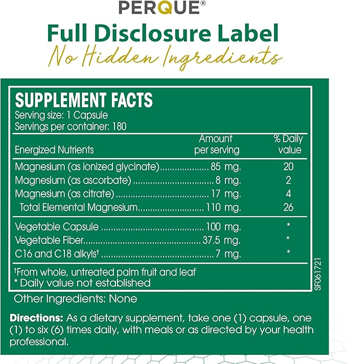 PERQUE Mg Plus Guard 180 Vegetable Capsules