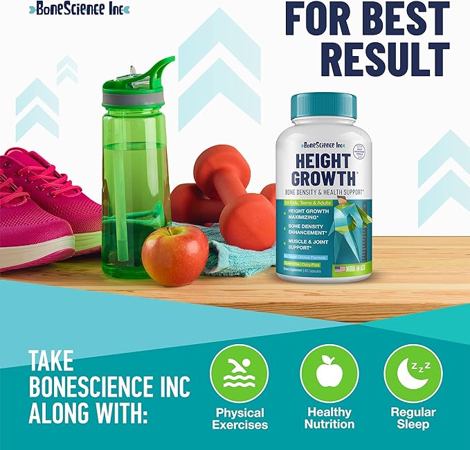 Height Growth Maximizer - Made in USA - Natural Height Increase Booster &amp Bone Growth Pills - Grow Taller Supplement for Adults Teens &amp Kids - Vitamins for Boys &amp Girls to Get Taller