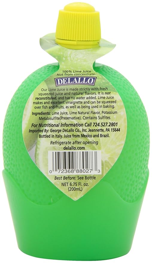 DeLallo Juice Lime 6.75-Ounce Plastic Containers (Pack of 12)