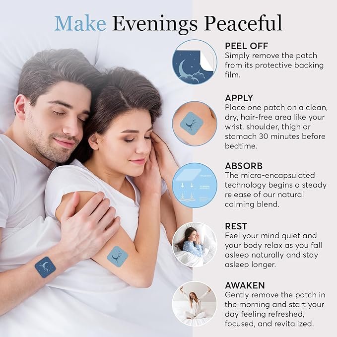 Zovira Sleep Patches for Adults — Extra Strength Melatonin &amp Magnesium Patch — Time-Release Sleep Aid Stickers — Non-Habit Forming Hypoallergenic — 28 Transdermal Patches for Deep Rest &amp Rela