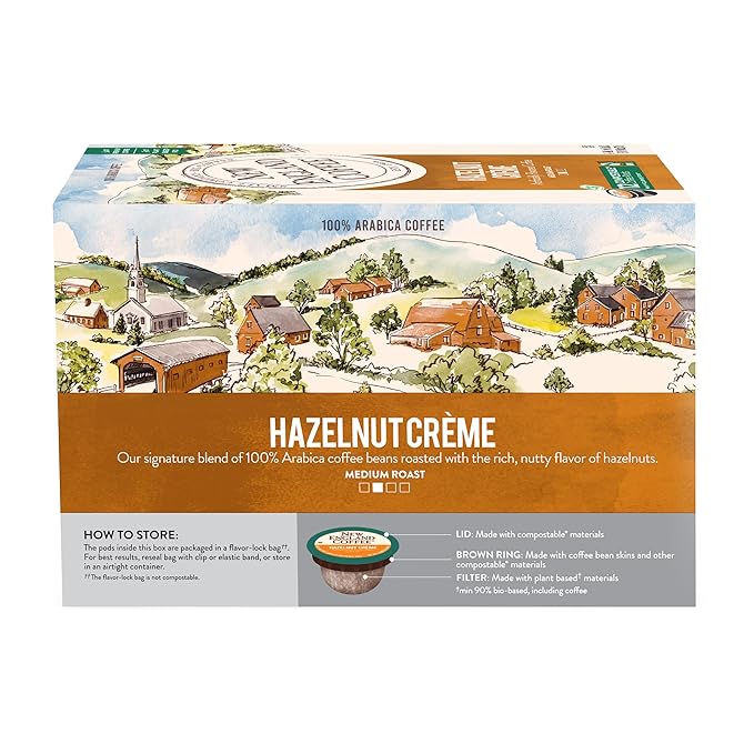 New England Coffee Hazelnut Crème Medium Roast Single Serve Pods 12ct Box (Pack of 6)
