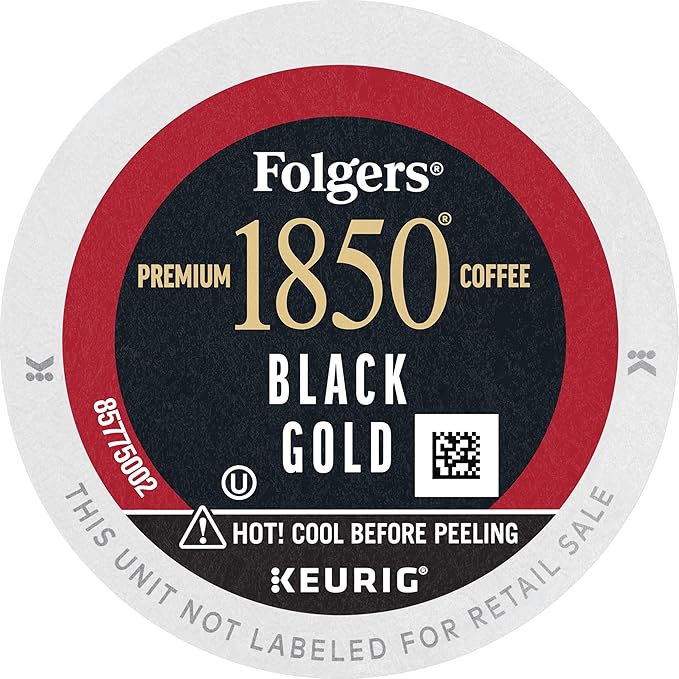 Folgers 1850 Black Gold Dark Roast Coffee 60 Keurig K-Cup Pods