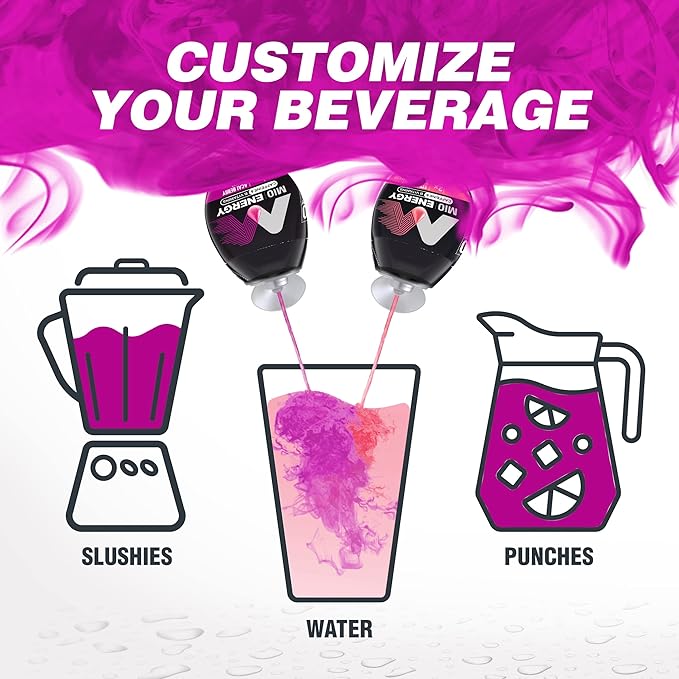 MiO Energy Acai Berry Storm Naturally Flavored with other natural flavors Liquid Water Enhancer Drink Mix with Caffeine &amp B Vitamins with 2X More (3.24 fl. oz. Bottle) (Pack of 4)