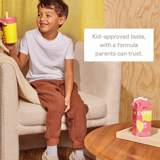 Cure Hydration - Kids Electrolyte Drink Mix | Plant-Based Pediatrician Formulated Rehydration | No Added Sugar FSA-HSA Non-GMO Gluten-Free No Artificial Flavors | 14 Packets - Pink Lemonade