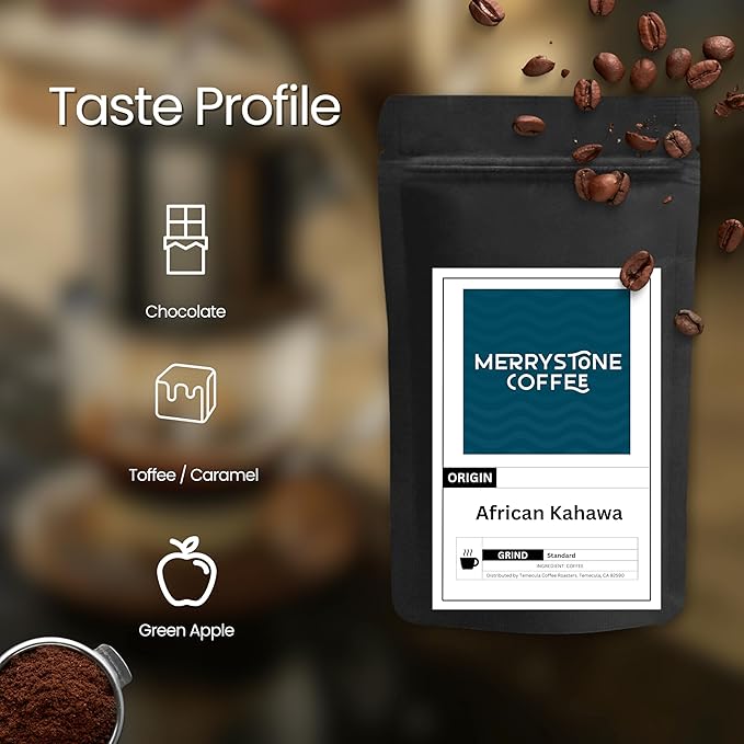 Merrystone African Kahawa Blend Medium-Light Roasted to Order Coffee 2 Lb Espresso Grind