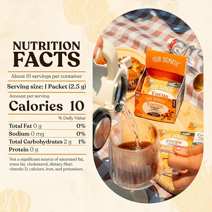Four Sigmatic Mushroom Mix Coffee Lion's Mane | Focus | Pack of 3 (30 Packets Total)