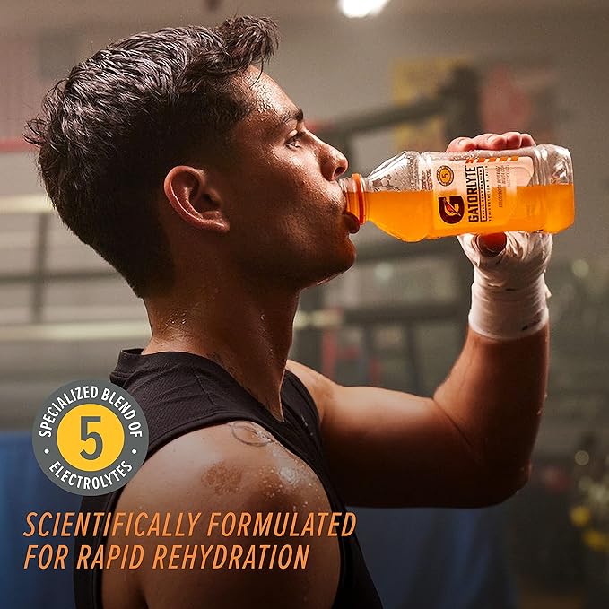 Gatorlyte Rapid Rehydration Electrolyte Drink 3 Flavor Variety Pack Specialized Blend of 5 Electrolytes Lower Sugar No Artificial Sweeteners No Artificial Flavors 20 fl oz Bottles (12 Pack)
