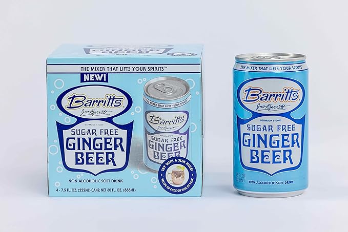 Barritt's Mixers - Ginger Beer Mix Non-Alcoholic Soda Cocktail Mixer 7.5 fl oz Cans 24 Pack Mini