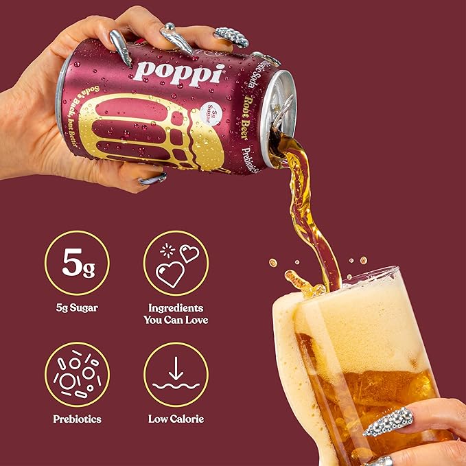 Poppi Sparkling Prebiotic Soda Beverage with Apple Cider Vinegar Seltzer Water and Fruit Juice The Classics Variety Pack 12 Fl Oz Pack of 12 Packaging May Vary