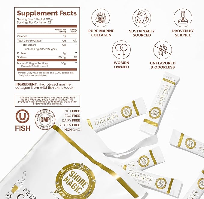 Shore Magic Marine Collagen Powder 14 Servings + 28 Daily Packets Bundle