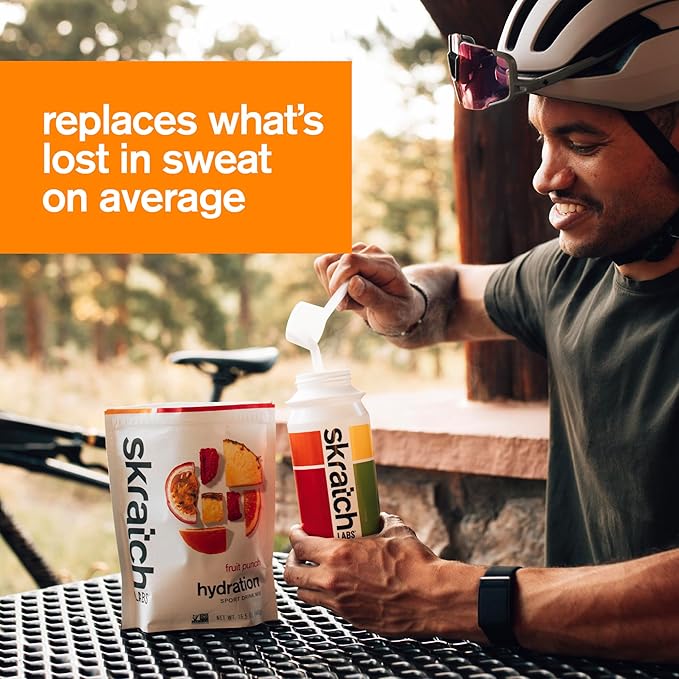 Skratch Labs Hydration Sports Drink Mix – Real‑Fruit Electrolyte Powder for Fast Hydration &amp Endurance | Fruit Punch | 20 Servings | Vegan Non‑GMO Clean Ingredients