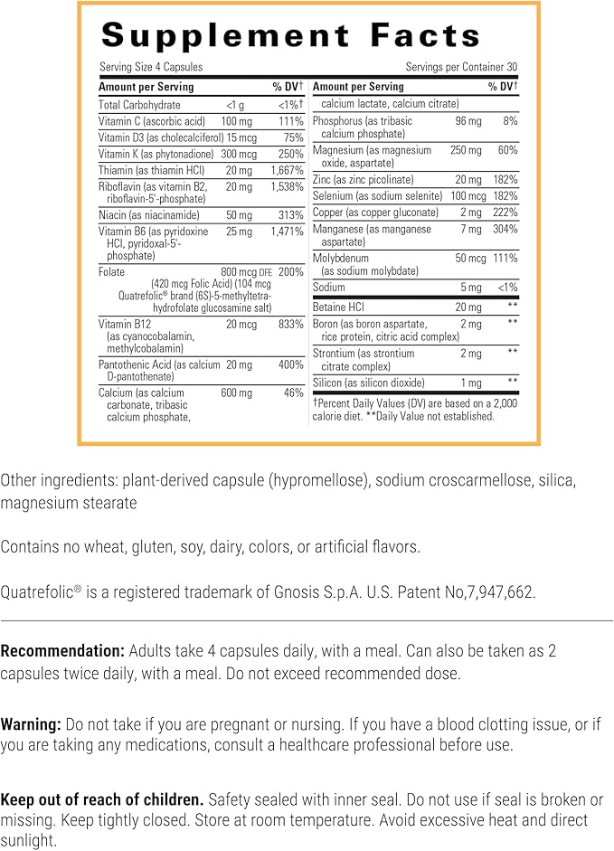 Integrative Therapeutics Osteoprime Forte - Calcium Supplement for Bone Health Support* - Nutritional Supplement for Musculoskeletal Support* - Dairy-Free &amp Gluten-Free - 120 Capsules (30 Servings