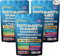 Corti-Smooth Cortisol Support Gummies with Magnesium L-Theanine Ashwagandha Phosphatidylserine Bacopa Monnieri Lions Mane Ginkgo Biloba Valerian Root (Mixed Berry Flavor - 3 Pack)