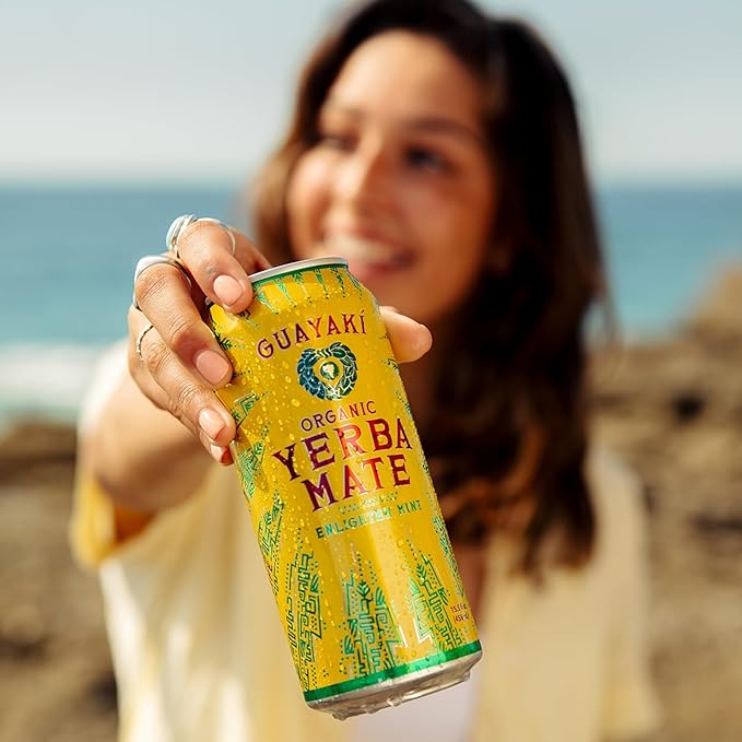 Yerba Madre Organic Yerba Mate Clean Energy Drink Alternative Bundle Orange Exuberance &amp Enlighten Mint Flavors 15.5 Oz (Pack of 24) 150mg Natural Caffeine Smooth Energy &amp Focus